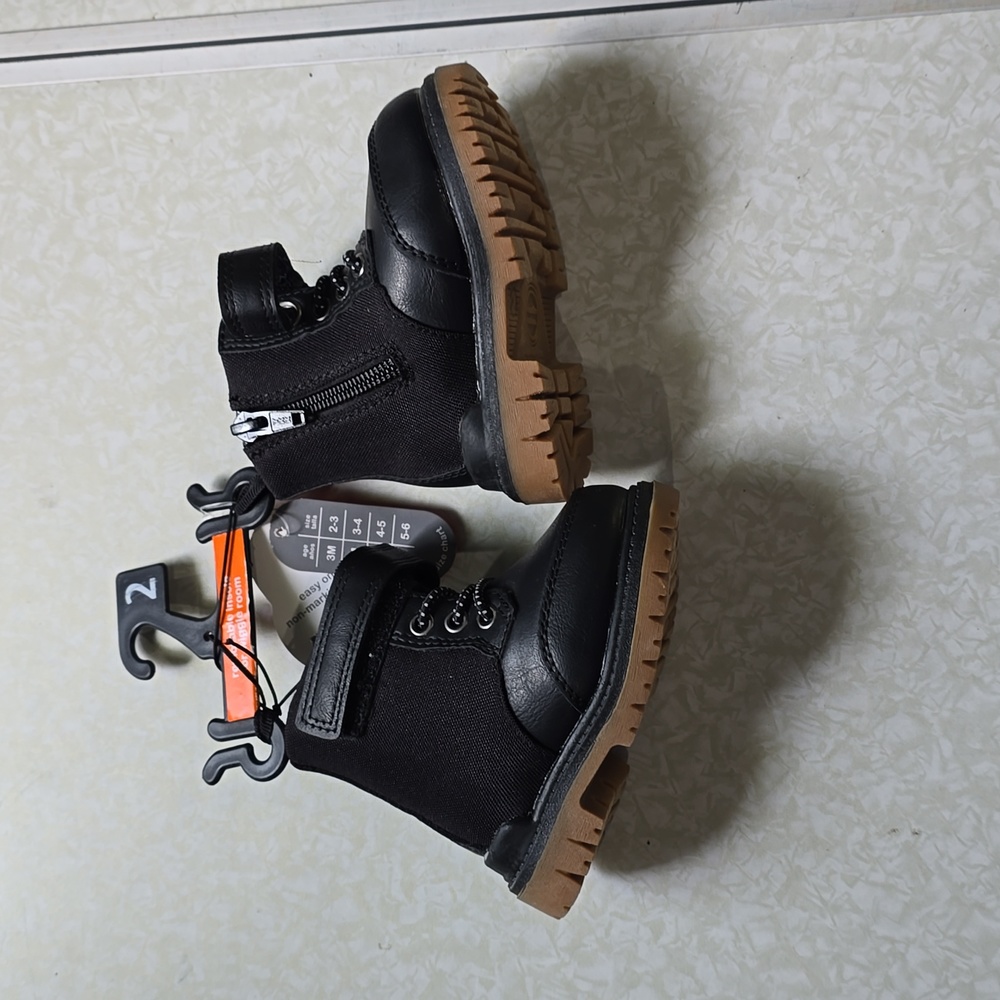 Combat Baby Boy‎ Boots shoes easy on/off Black Size 2
